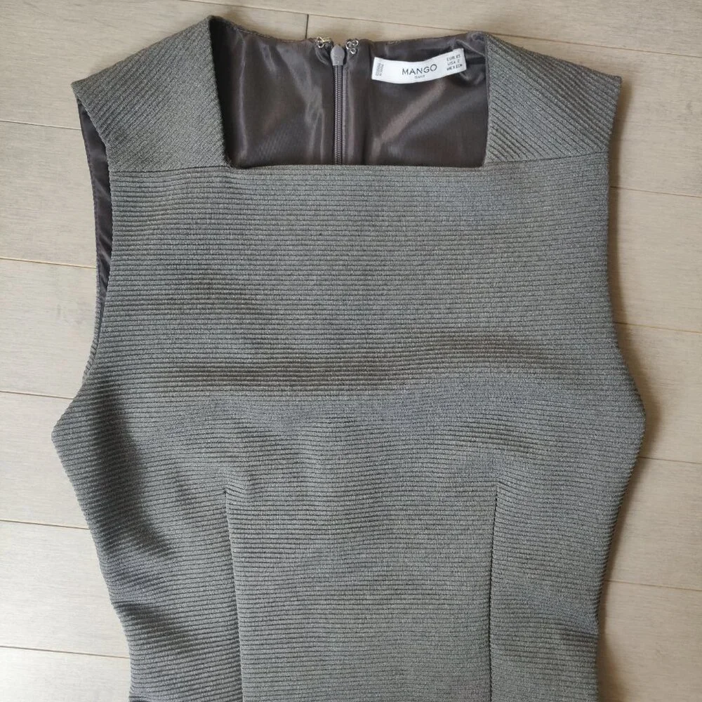 Mango Suit Sleeveless Tube Bodycon Ribbed Midi Dress Size Extra-Small - Picture 4 of 13